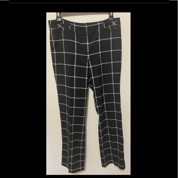 New York & Company Black & White Tailored Stretch Pants Size  6 Good Condition - Picture 3 of 7